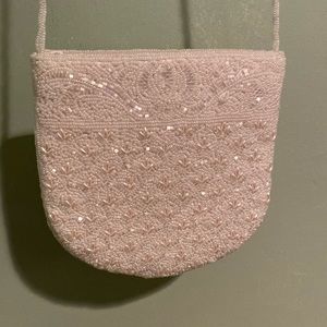 Beautiful Vintage Inge Christopher Pearl Beaded Crossbody Wedding/Evening Bag.